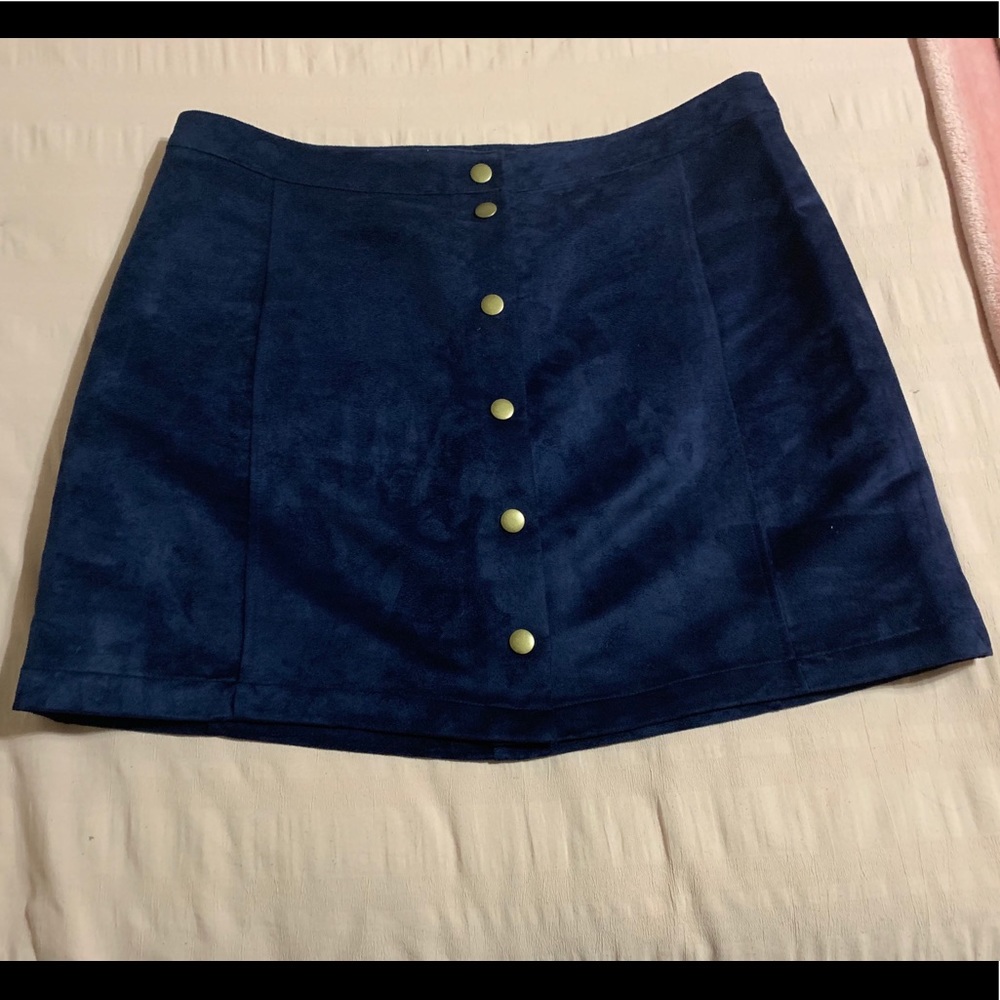 Suede Button Up Skirt
